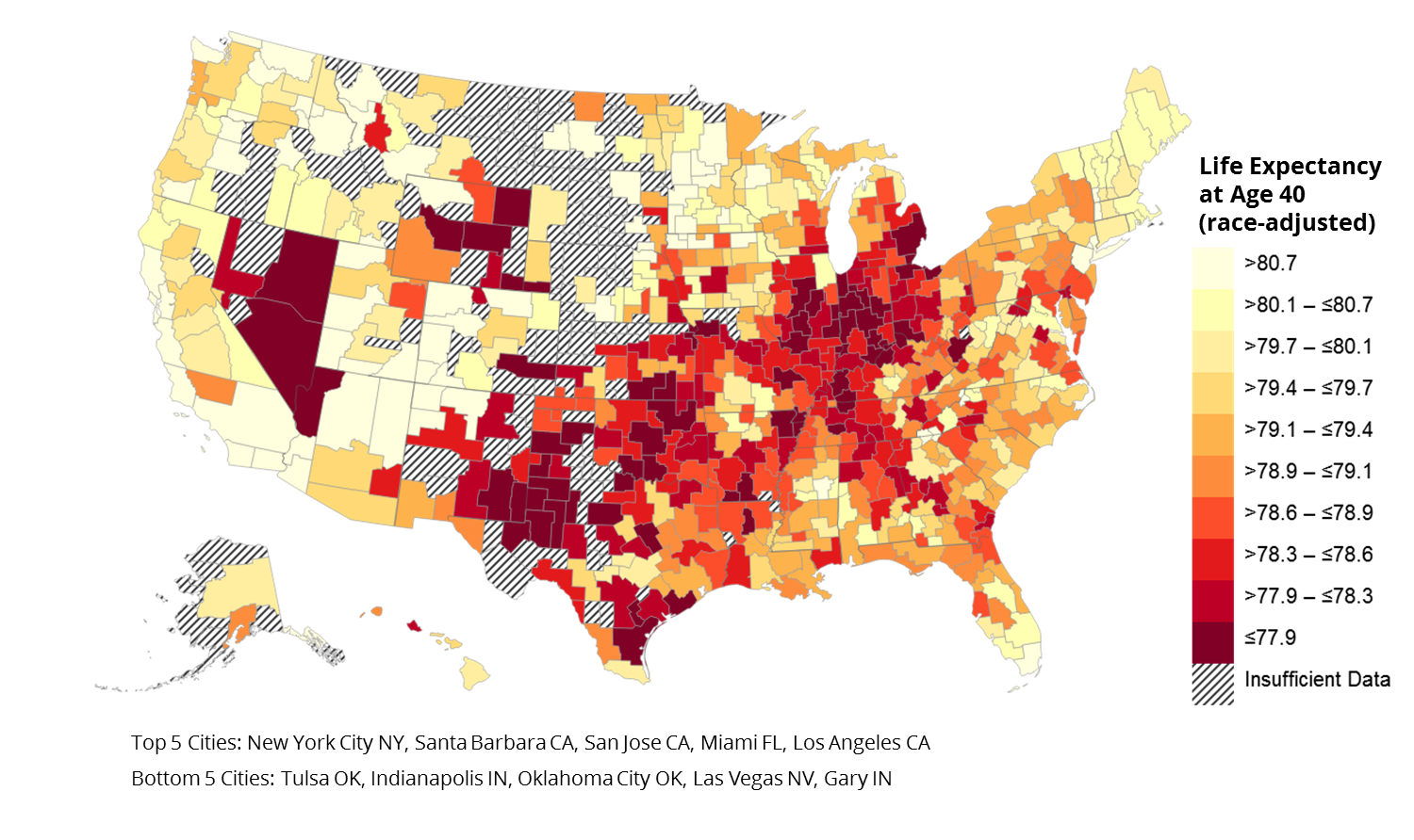 Map of Q1 Life Expectancy